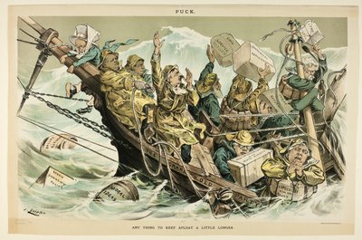 Tout pour rester à flot un peu plus longtemps, de Puck - Joseph Keppler