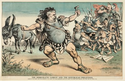 Le Samson démocratique et les Philistins républicains, de Puck - Joseph Keppler