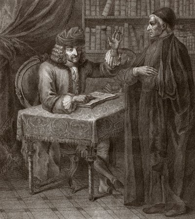 Voltaire et le religieux - VOLTAIRE, François-Marie Arouet - avec un clergé. Voltaire et un prêtre (Religion) - Gravure de Joseph Lante - 1764 - Joseph Lante