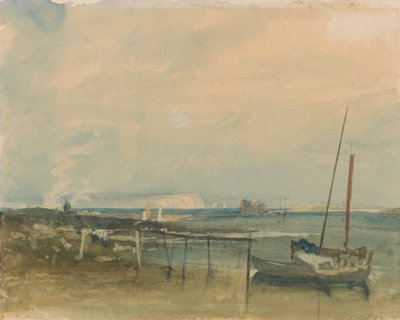 Scène côtière avec falaises blanches et bateaux sur le rivage - Joseph Mallord William Turner