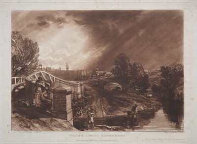 Liber Studiorum: Ramasseurs de cresson, Rails Head, Ferry Bridge, Twickenham - Joseph Mallord William Turner