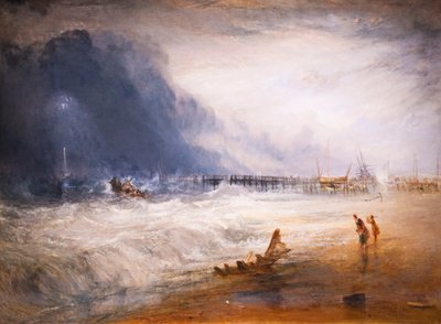 Canot de sauvetage et appareil Manby partant vers un navire échoué - Joseph Mallord William Turner