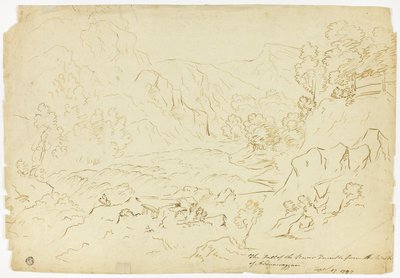 La chute de la rivière Tumble (recto); Vue de Fastraly (verso) - Joseph Mallord William Turner