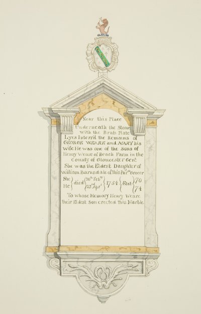 Monument à George Weare et sa femme dans l