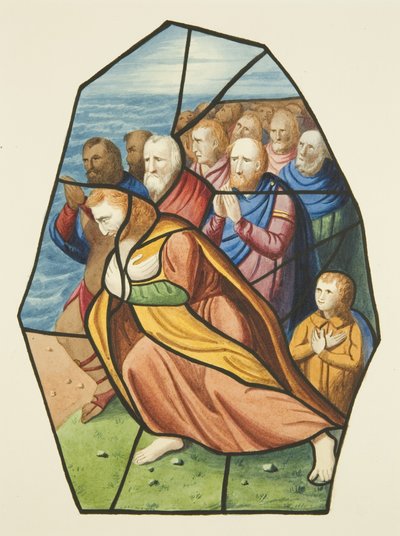 Vitraux, probablement montrant les disciples à la mer de Galilée, Saint-Michel - Joseph Manning