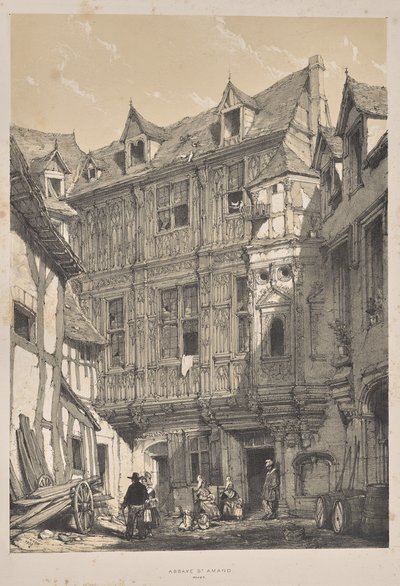 Architecture du Moyen Âge: Abbaye St. Amand, Rouen - Joseph Nash