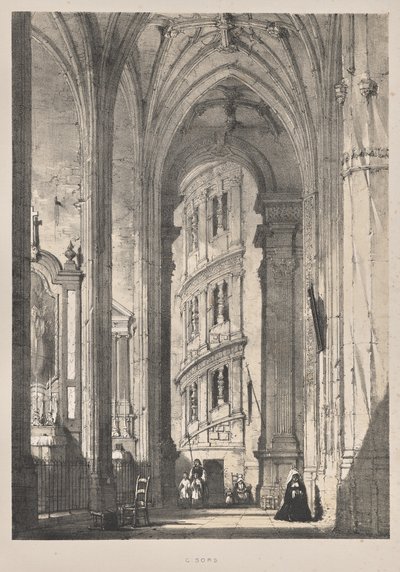 Architecture du Moyen Âge: Église de St. Gisors, Intérieur - Joseph Nash