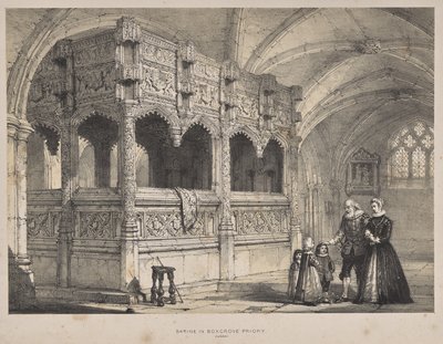 Architecture du Moyen Âge: Sanctuaire de la Comtesse de la Warre dans le Prieuré de Boxgrove, Sussex - Joseph Nash