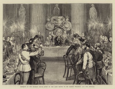 Banquet à la Mansion House donné par le Lord Maire à Sir Garnet Wolseley et aux officiers - Joseph Nash