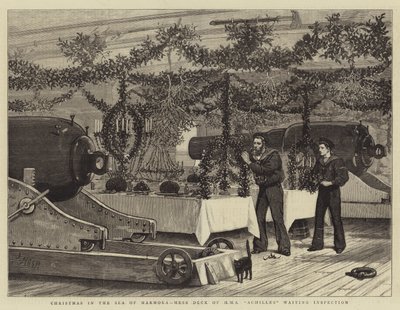 Noël dans la mer de Marmara, pont des messes du HMS Achilles en attente d