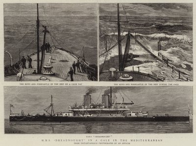HMS Dreadnought dans une tempête en Méditerranée - Joseph Nash