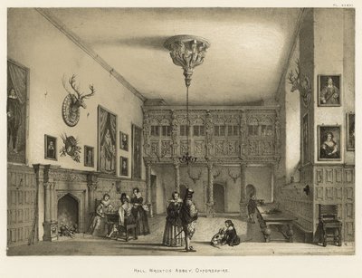 Hall, Abbaye de Wroxton, Oxfordshire - Joseph Nash