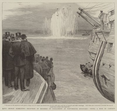 Réception de Lord George Hamilton des membres du Parlement au chantier naval de Portsmouth, déclenchement d