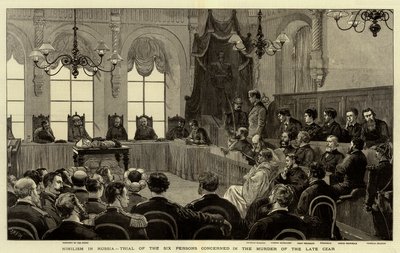 Nihilisme en Russie, procès des six personnes impliquées dans le meurtre du défunt Tsar - Joseph Nash