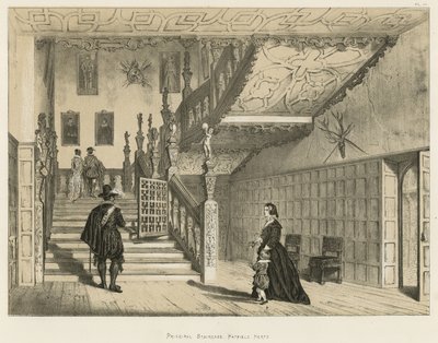 Escalier principal, Hatfield, Herts - Joseph Nash