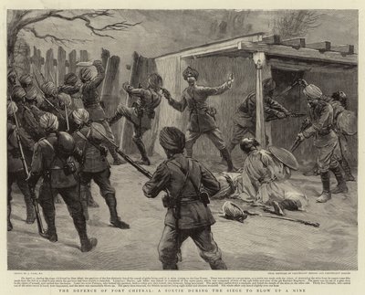 La défense du fort Chitral, une sortie pendant le siège pour faire exploser une mine - Joseph Nash