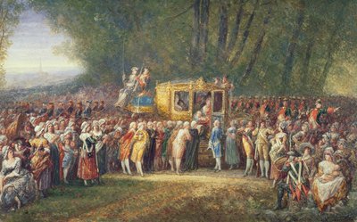 Le roi Louis XVI emmené de Versailles à Paris par les femmes des Halles en octobre 1789 - Joseph Navlet
