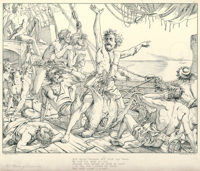 Illustration pour La Complainte du vieux marin de Coleridge - Joseph Noel (after) Paton