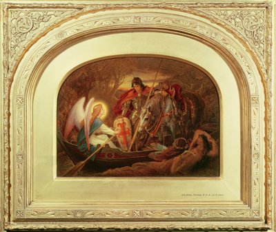Comment un ange a ramé Sir Galahad à travers Dern Mere - Joseph Noel Paton