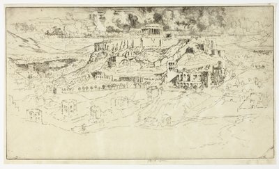 Athènes depuis la tombe de Philopotes - Joseph Pennell