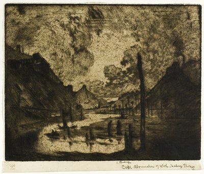 Charbon - Abomination du travail, rivière Mahanoy - Joseph Pennell