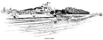 Vue générale de Beaucaire, surplombant le Rhône. Gravure de Joseph Pennell. - Joseph Pennell