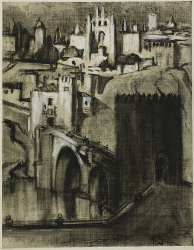 Des allées de palais en terrasses autour de la pente, Tolède - Joseph Pennell