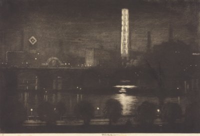Nuit londonienne, whisky et thé - Joseph Pennell