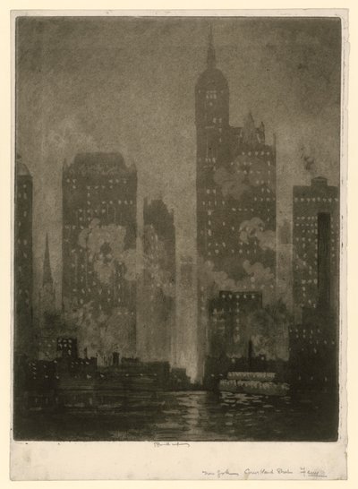 New York. Bac de Courtland Street - Joseph Pennell