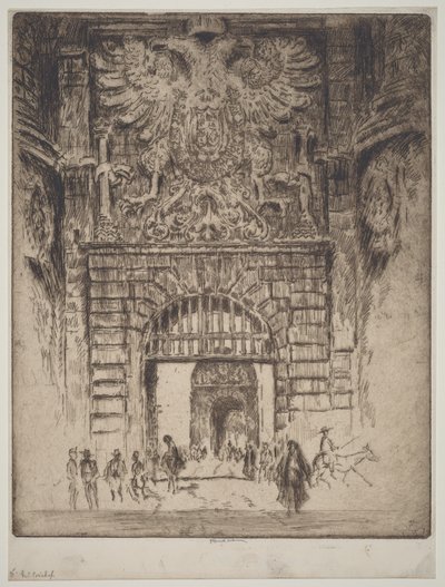 Puerta de Bisagra, porte de Madrid, Tolède - Joseph Pennell