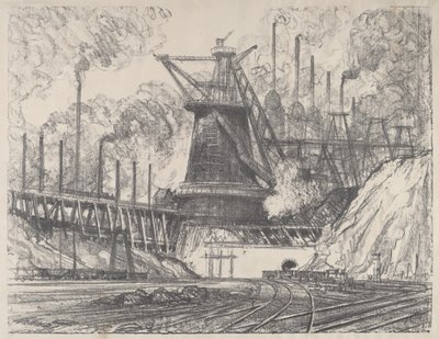 La grande aciérie, Gary, Indiana - Joseph Pennell