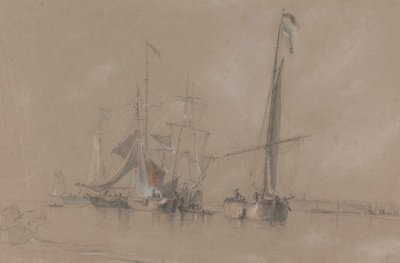 Navires au large de la côte près de Corton - Joseph Stannard