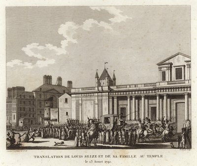 Les foules se rassemblent autour du carrosse transportant Louis XVI et sa famille - Joseph Swebach Desfontaines