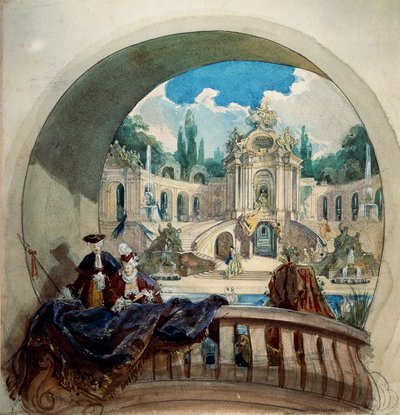 Dessin préparatoire pour la lunette du plafond de la salle d