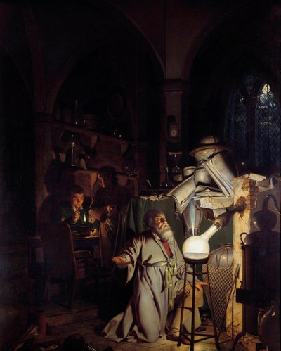 Alchimiste tentant de découvrir la pierre philosophale - Joseph Wright of Derby