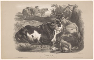 Cinq vaches dans un pré - Joseph Zephyris Gengembre