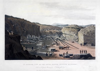 Vue intérieure des carrières de granit de Devon Haytor, gravée par Robert Havell (1793-1878) 1825 - Joseph after Cartwright