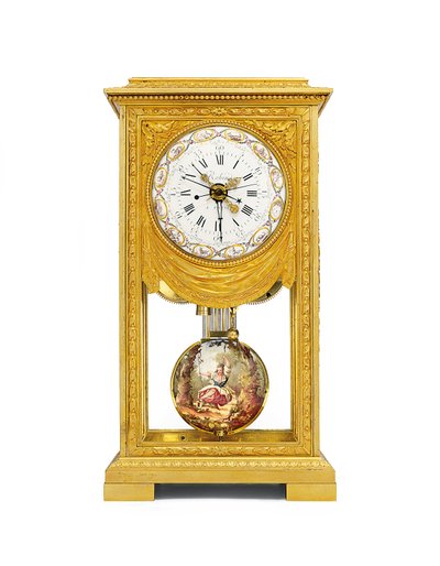 Régulateur de cheminée Louis XVI à remontage mensuel et temps solaire - Joseph and Robin Robert  Coteau