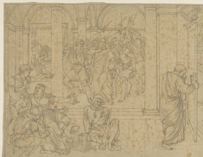 Pierre renie le Christ, représenté dans le hall du palais de justice - Joseph von Fuhrich