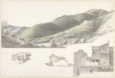 Paysage et quelques maisons près de Tivoli - Josephus Augustus Knip