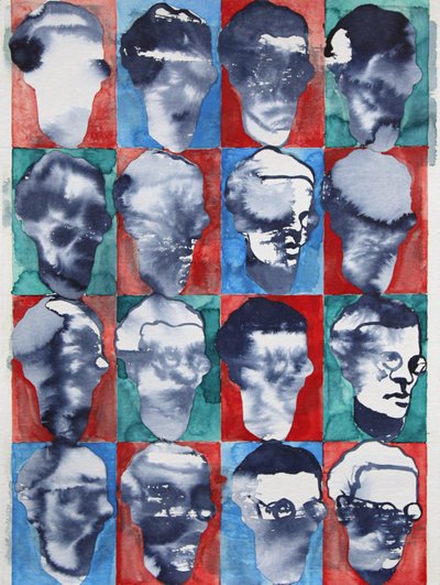 Grille de visages abstraits - Joshua Hoskins