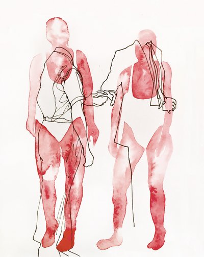 Figures rouges abstraites - Joshua Hoskins