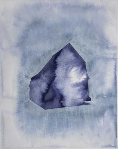 Maison aux tons aquarelle bleus - Joshua Hoskins