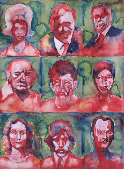 Neuf visages expressifs - Joshua Hoskins