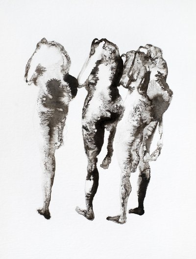 Trois figures en encre - Joshua Hoskins