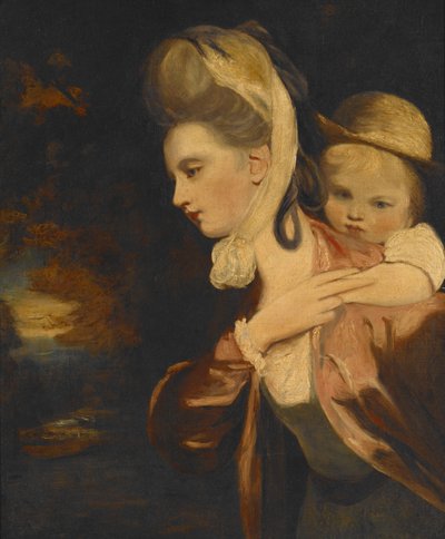 À califourchon (Mme Payne Gallaway et enfant) (copie) - Joshua Reynolds