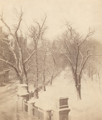 Scène de neige à Boston Common, années 1850 - Josiah Johnson Hawes