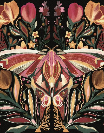 Papillon de nuit aux motifs floraux bohèmes - Josie George