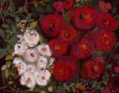Peinture florale sombre - Josie George