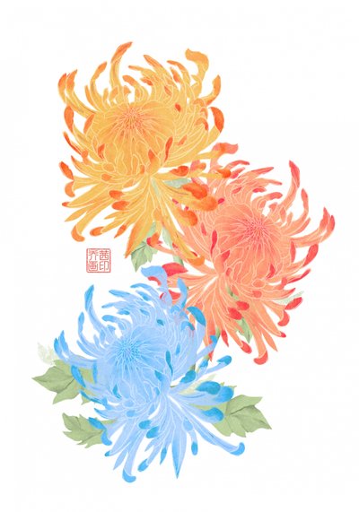 Chrysanthèmes asiatiques vibrants - Josie George